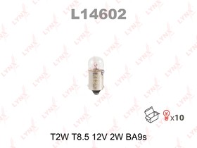 Фото 1/3 Лампа 12V T2W 2W BA9s LYNXauto 1 шт. картон L14602