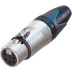 NC5FXX, XX Series - 5 pole female cable connector with Nickel housing and silver ...