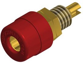BIL 20 AU ROT / RED, Socket ø4mm Red 32A 30V Gold-Plated