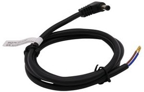 RND 205-01296, DC Connection Cable, 2.5x5.5x9.5mm Plug - Bare End, Angled, 500mm, Black