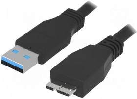 Фото 1/2 CU0028, Кабель, USB 3.0, вилка USB A, вилка micro USB B, никелированные