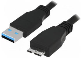 Фото 1/2 CU0026, Кабель, USB 3.0, вилка USB A, вилка micro USB B, никелированные