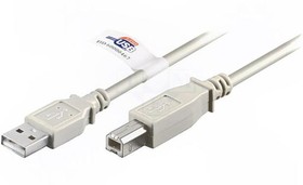Фото 1/2 50833, Кабель USB 2.0 вилка USB A,вилка USB B 5м серый