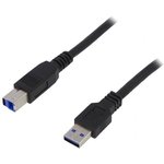 USB 3.0 Adapter cable, USB plug type A to USB plug type B, 1 m, black