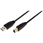 USB 3.0 Adapter cable, USB plug type A to USB plug type B, 3 m, black
