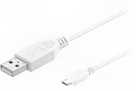 Фото 1/2 96191, Кабель USB 2.0 вилка micro USB A,вилка USB A 0,3м белый