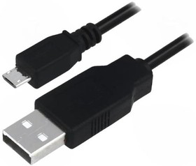 Фото 1/2 CU0058, Кабель, вилка USB A, вилка micro USB B, никелированные, 1м, 30AWG