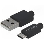 CU0063, Кабель, USB 2.0, вилка USB A, вилка micro USB B, никелированные