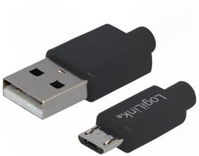 Фото 1/2 CU0063, Кабель, USB 2.0, вилка USB A, вилка micro USB B, никелированные