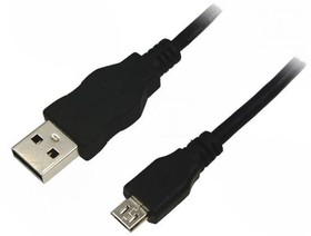 Фото 1/2 CU0059, Кабель, вилка USB A, вилка micro USB B, никелированные, 3м, 30AWG