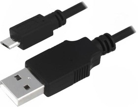 Фото 1/2 CU0034, Кабель, USB 2.0, вилка USB A, вилка micro USB B, никелированные