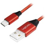 CU0148, Кабель, USB 2.0, вилка USB A, вилка USB C, 1м, красный