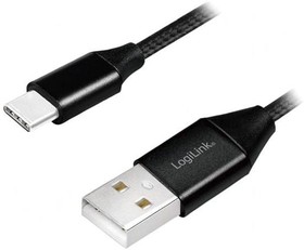 Фото 1/2 CU0140, Кабель, USB 2.0, вилка USB A, вилка USB C, 1м, черный