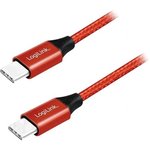 CU0155, Кабель, USB 2.0, вилка USB C, с обеих сторон, 0,3м, красный
