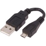 50520, Кабель, USB 2.0, вилка USB A, вилка microUSB B, 0,1м, черный