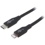 39445, Кабель; USB 2.0; вилка Apple Lightning,вилка USB C; 1м; черный