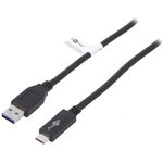 41074, Кабель; USB 3.1; вилка USB A,вилка USB C; 1м; черный; 10Гбит/с