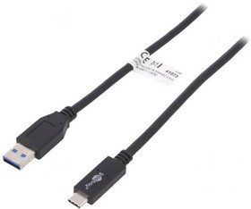 41073, Кабель; USB 3.1; вилка USB A,вилка USB C; 0,5м; черный; 10Гбит/с