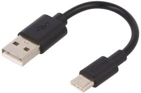 Фото 1/2 38675, Кабель USB 2.0 вилка USB 2.0A,вилка USB 3.1 C 0,1м черный