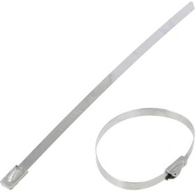 Фото 1/2 Cable tie, stainless steel, (L x W) 127 x 4.6 mm, bundle-Ø 12.7 to 25.4 mm, natural, UV resistant, -60 to 538 °C