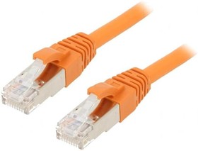 Patch cable, RJ45 plug, straight to RJ45 plug, straight, Cat 6A, S/FTP, LSZH, 7.5 m, orange