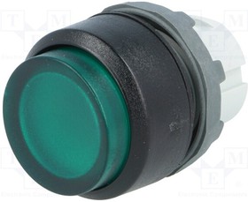 MP4-11G, Переключатель, кнопочный, 2, 22мм, зеленый, Подсвет, MLB-1, -22,5мм