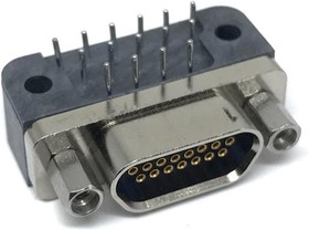 Фото 1/3 MWDM2L-15SCBRP-.110, D-Sub Micro-D Connectors MICR D PCB 15SKT CNT JKPOST NICKEL