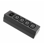 PXD200, Outlet Strip 4x IEC 60320 C13 Socket - IEC 60320 C14 Plug Black