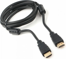 Фото 1/2 Кабель HDMI Cablexpert CCF2-HDMI4-6, 19M/19M, v2.0, медь, позол.разъемы, экран, 2 фер.кольца, 1,8м, черный, пакет