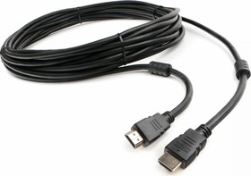 Фото 1/5 Кабель HDMI Cablexpert CCF2-HDMI4-7.5M, 19M/19M, v2.0, медь, позол.разъем, экран, 2 фер.кольца, 7.5м, черный, пакет