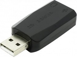 Фото 1/2 ORIENT Адаптер AU-01N, USB to Audio, 2 x jack 3.5 mm для подключения гарнитуры к порту USB, черный