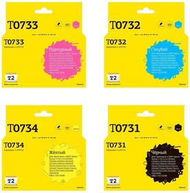 IC-ET0735 Комплект картриджей T2 для Epson T0735/T1055: черный, голубой, пурпурный, желтый