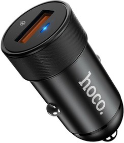 Фото 1/4 Автомобильная зарядка (от прикуривателя) HOCO Z32A Flash power Fully compatible car charger, черный