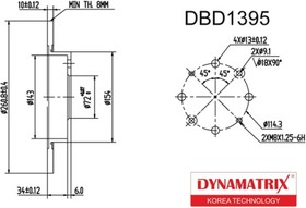 DBD1395, Диск тормозной KIA CARENS I 00-02, CARENS II 02-, CLARUS 96-,