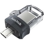 Флеш Диск 64GB SanDisk Ultra Android Dual Drive OTG, m3.0/USB 3.0, Black