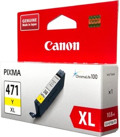 Фото 1/9 Картридж струйный Canon CLI-471XLY 0349C001 желтый для Canon Pixma MG5740/MG6840/MG7740