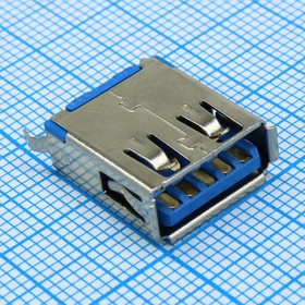 L-KLS1-3006-L, Разъем USB 3.0 тип A (розетка) на плату (TНT) | купить в розницу и оптом