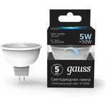 Gauss Лампа MR16 5W 530lm 4100K GU10 диммируемая LED