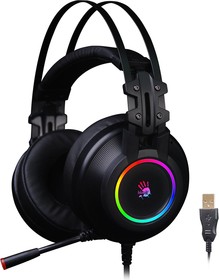 Фото 1/10 Наушники с микрофоном A4Tech Bloody G528C черный 2м мониторные USB оголовье (G528C)