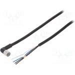 XS3F-M8PUR4A2M, Соединительный кабель, M8, PIN 4, угловой, Дл.кабеля 2м, вилка, 1А