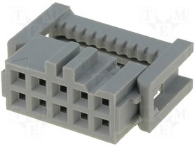 Фото 1/4 89110-0101HA, 3M 89110-0101HA Flat cable connector 10p RM 2.54, DIN41651, gray, 0.3my Au