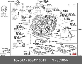 90341-10011, Пробка сливная поддона АКПП TOYOTA MANY