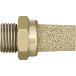 AMTE-M-LH-G18, AMTE Brass, Bronze 10bar Pneumatic Silencer, Threaded, G 1/8 Male