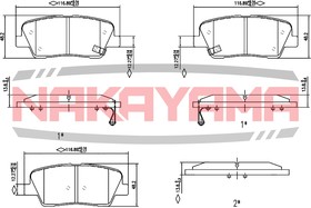 HP8468NY, Колодки тормозные дисковые задние Hyundai Santa Fe, Kia Sorento 09-