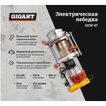 Электрическая лебедка 300/600 кг, 220 В, 30/15 м GEW-07