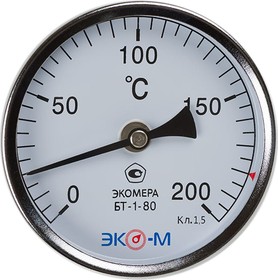 Биметаллический термометр ЭКОМЕРА БТ-1-80-200С-L60