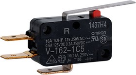 V-162-1C5, Micro Switch V, 16A, 1CO, 1.96N, Hinge Lever