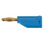 DI FK 15 L AU / 1 / BL, Banana Plug, 4mm, 16A, Gold-Plated, Soldering, Blue
