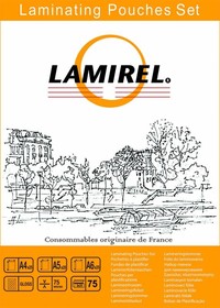 LA-78787, Пленка для ламинирования Lamirel, набор А4, A5, A6 - по 25 шт каждого формата, 75мкм, 75 шт.