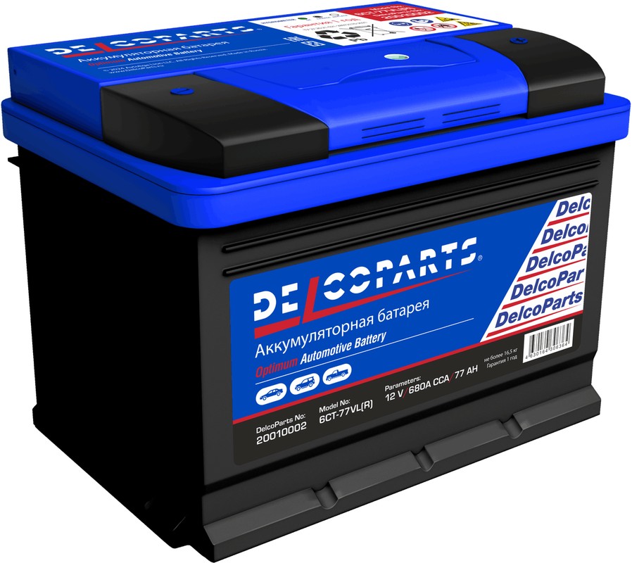 Аккумулятор SLI DELCOPARTS 12V L3 77Ah 680A ОП type EURO